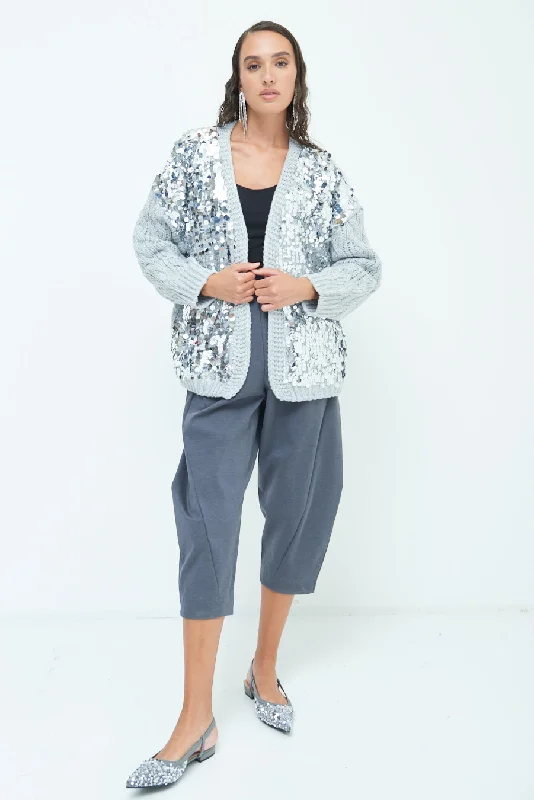 cardigan for fall evenings -Sequin embellished knit cardigan wholesale