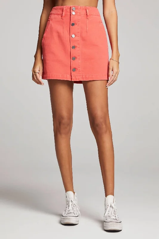 polka-dot white skirts -Addy Mini Skirt In Poppy