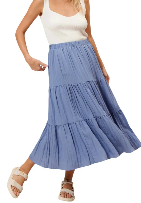 tiered black skirts -Anne Tiered Skirt In Blue