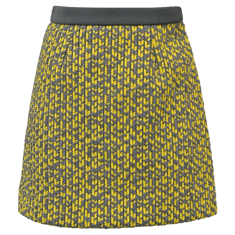 midi blue skirts -Balenciaga A-line Knit Mini Skirt in Yellow Polyester