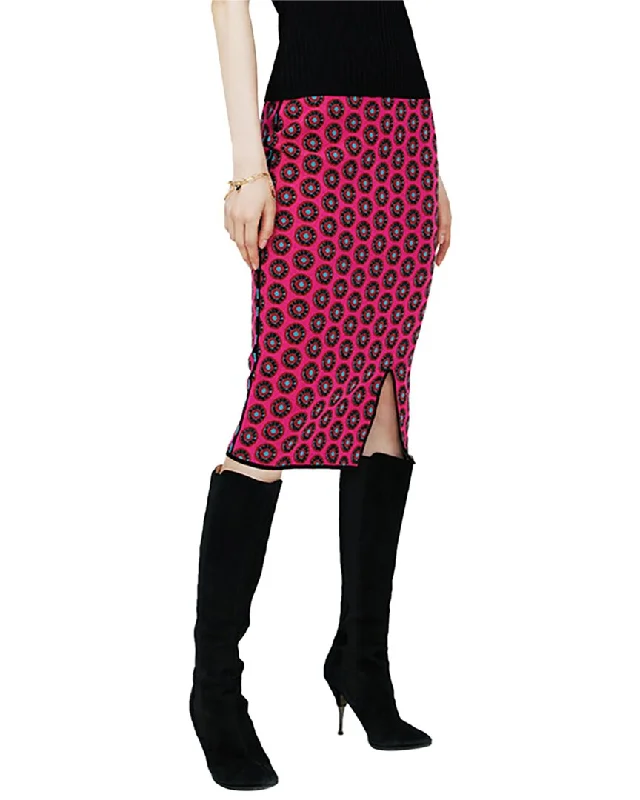 red stylish skirts -Diane von Furstenberg Gusta Wool-Blend Pencil Skirt