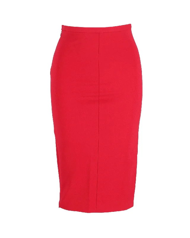 flared red skirts -Diane Von Furstenberg Pencil Skirt in Red Viscose