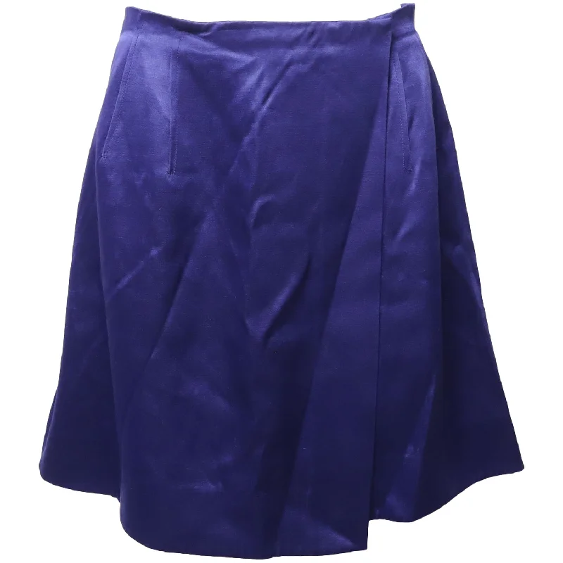 blue boho skirts -Diane Von Furstenberg Wrap Style Skirt in Royal Blue Acetate