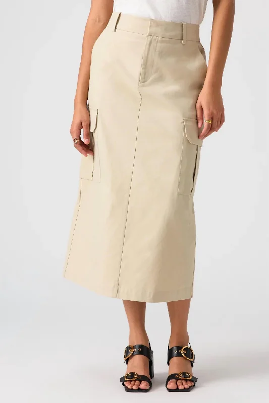 vintage brown skirts -Essential Cargo Skirt In Marble Beige