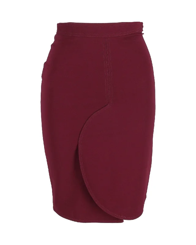 stretch purple skirts -Givenchy Pencil Skirt in Burgundy Viscose