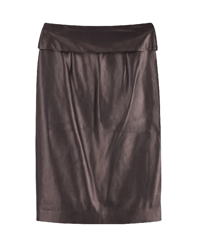 school pink skirts -Isabel Marant Pencil Skirt in Black Nappa Leather