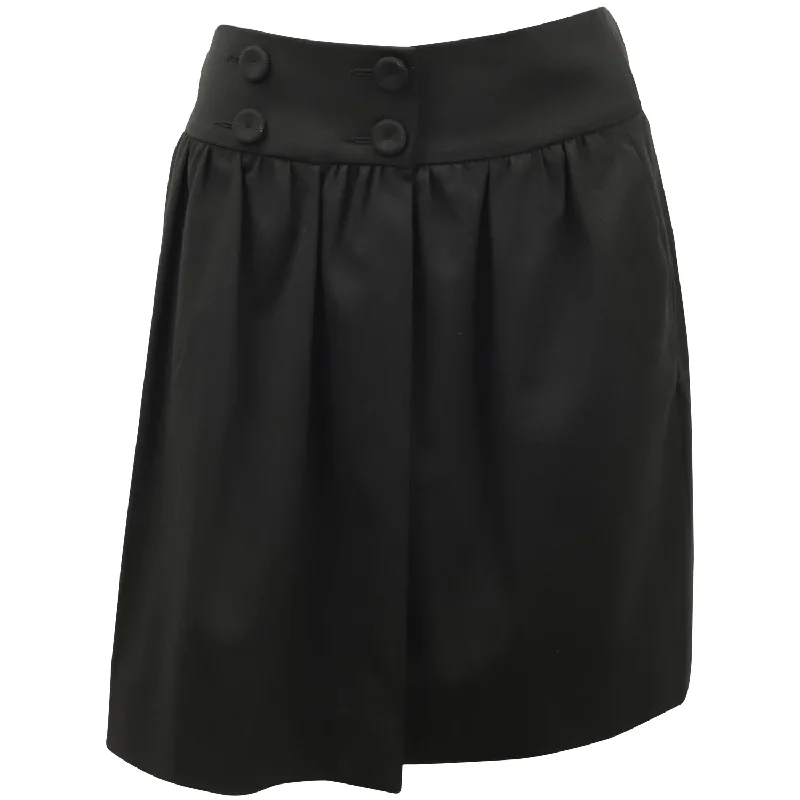 tiered yellow skirts -Joseph Flared Skirt in Black Wool