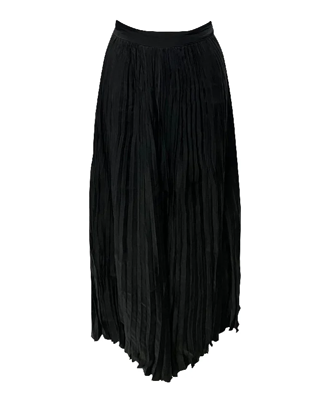 red tiered skirts -Joseph Pleated Midi Skirt in Black Cupro