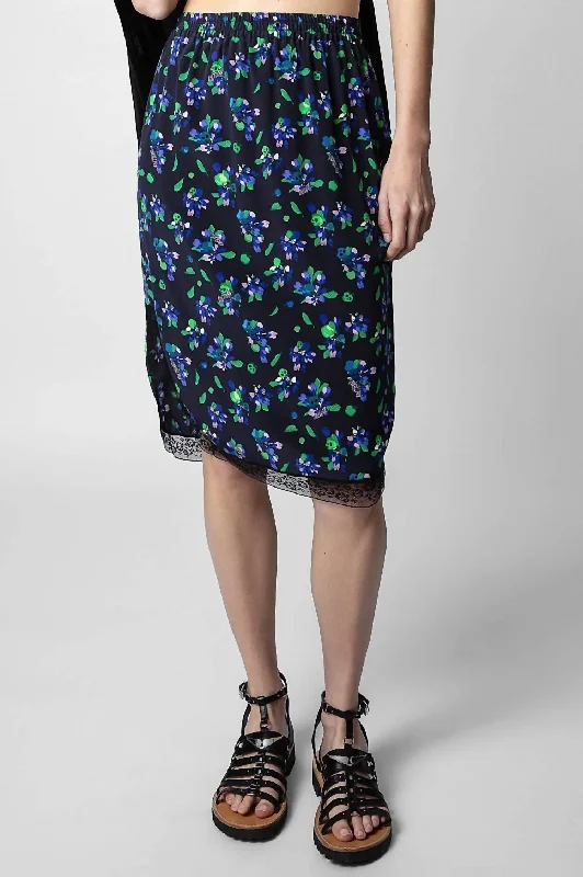 breathable indigo skirts -Jozy Skirt In Noir