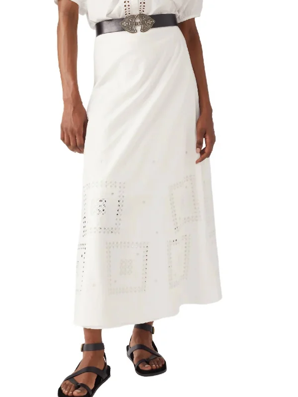 stretch purple skirts -Lermaid Skirt In Blanc