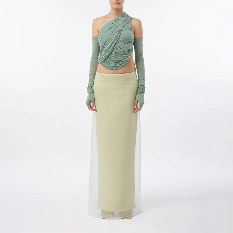 breathable white skirts -Lotes Pale Olive