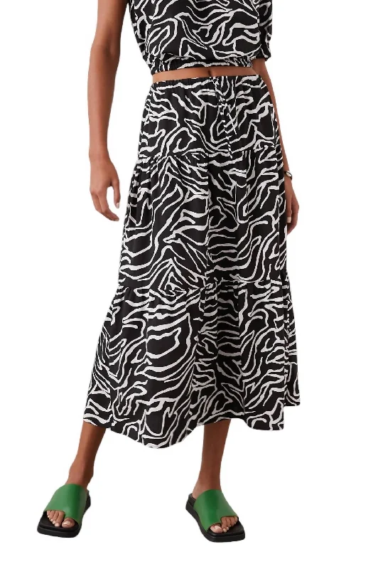 high-waisted grey skirts -Mary Skirt In Contour Lines