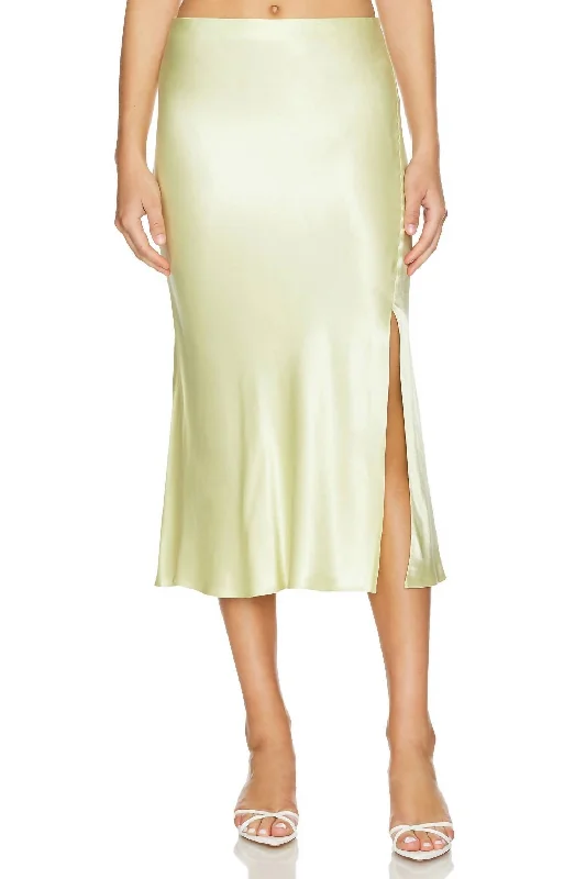 midi black skirts -Maya Skirt In Pistachio