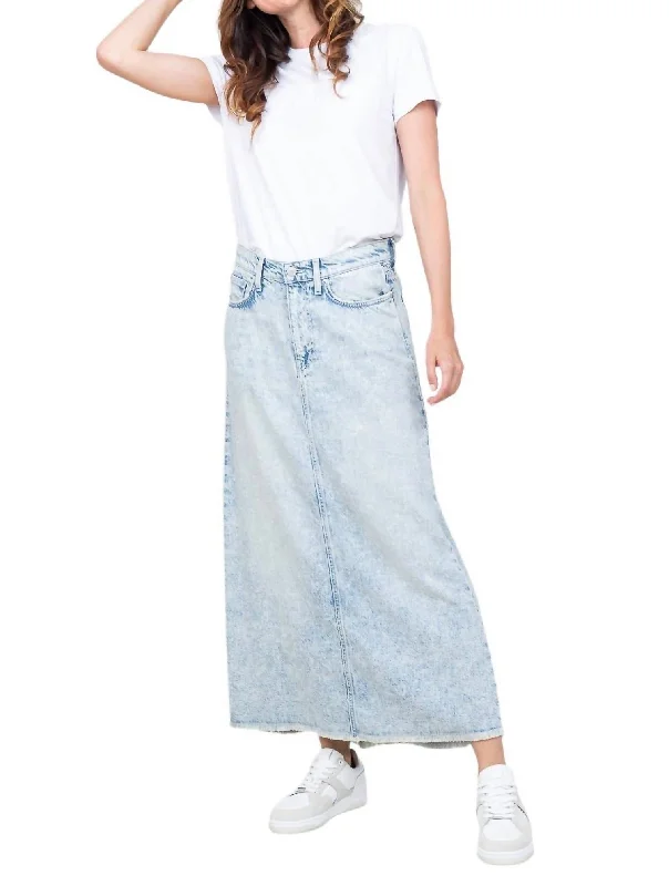 ruffled brown skirts -Megan Denim Skirt In Misty