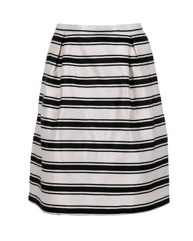 trendy blue skirts -Michael Kors Stripe Skirt in White Silk