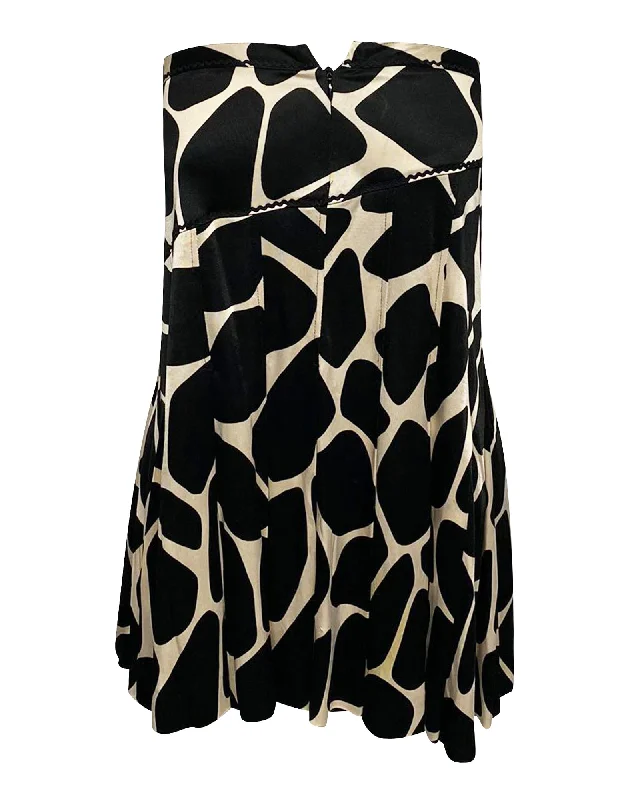 casual brown skirts -Moschino Cheap and Chic Pleated Skirt in Animal Print Rayon