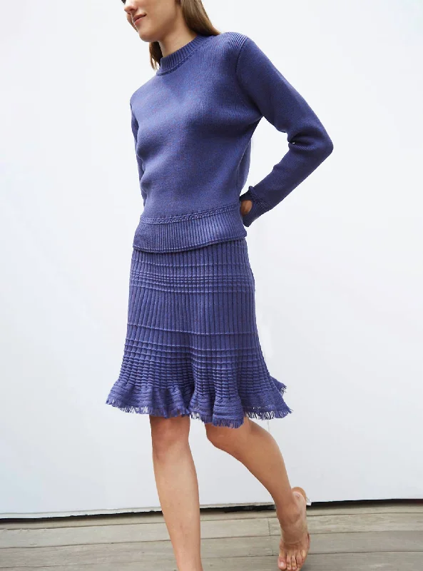 ruffled green skirts -Palmita Skirt In Cobalt