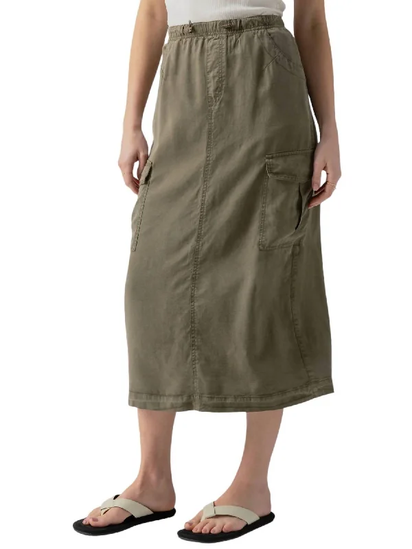 corduroy purple skirts -Parachute Skirt In Burnt Olive