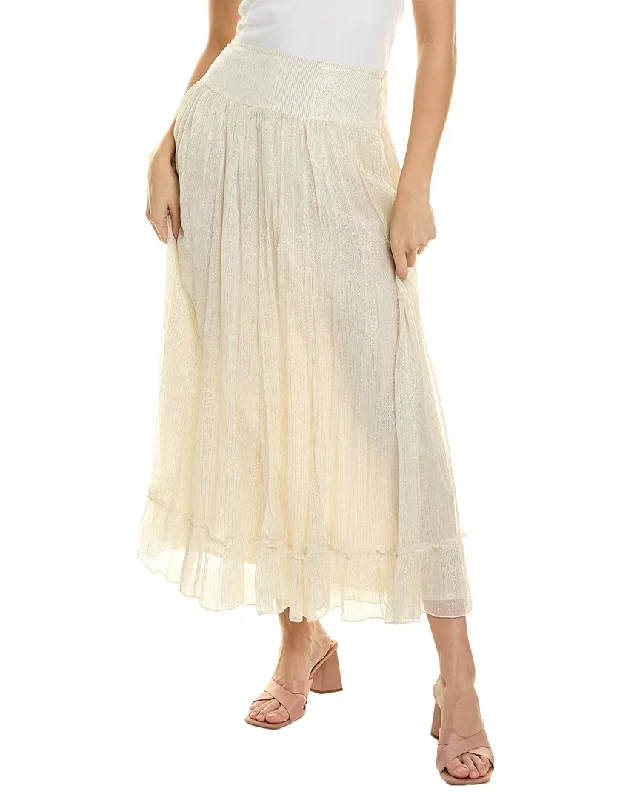 urban beige skirts -RAGA Zella Lurex Maxi Skirt