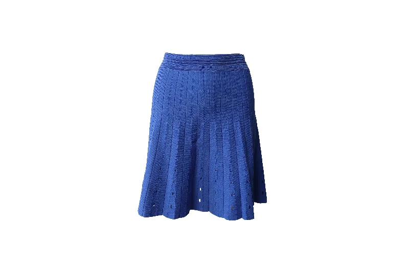 red mini skirts -Sandro Izzy Pleated Skirt in Blue Viscose