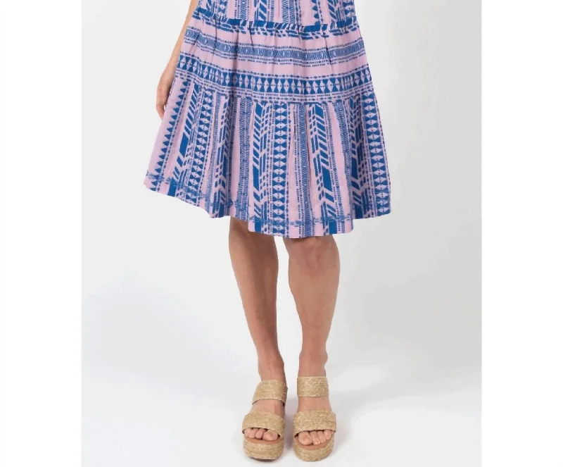 breathable brown skirts -Tiered Woven Skirt In Lilac