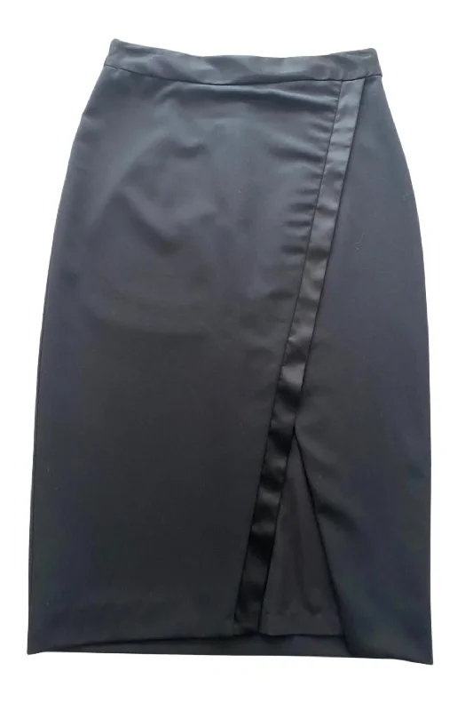 polyester green skirts -Tuxedo Skirt In Black