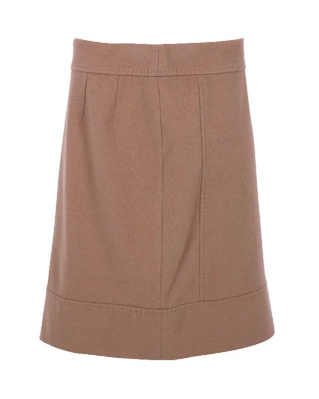 midi purple skirts -Weekend Max Mara A-Line Skirt in Camel Wool