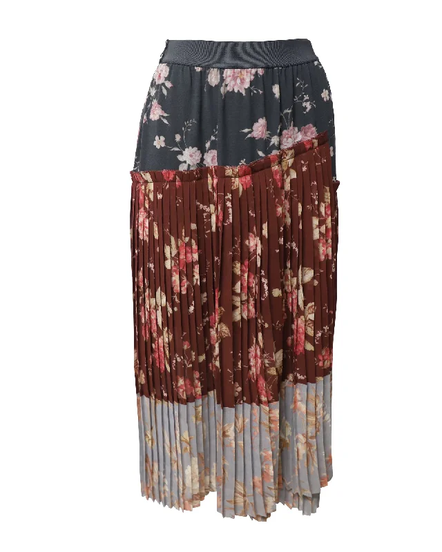 urban red skirts -Zimmermann Unbridled Floral Skirt in Multicolor Polyester