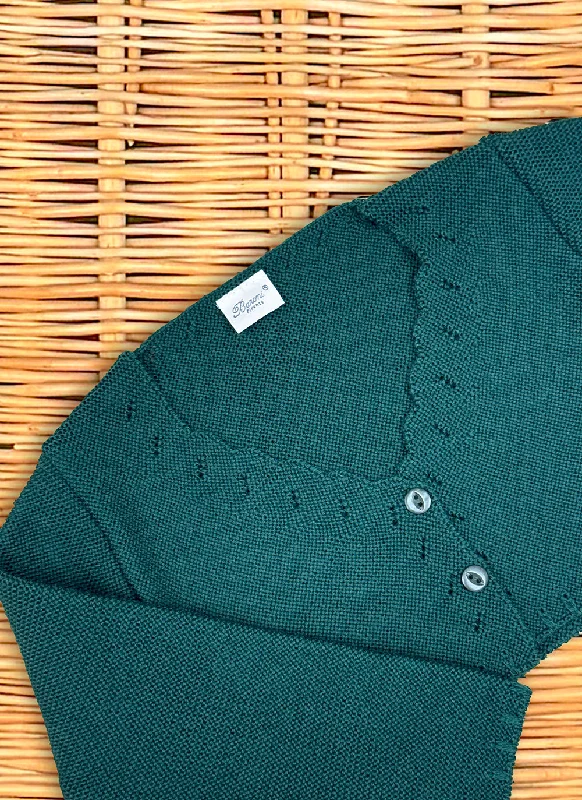 cardigan with beads -Cropped Pure Wool Cardigan