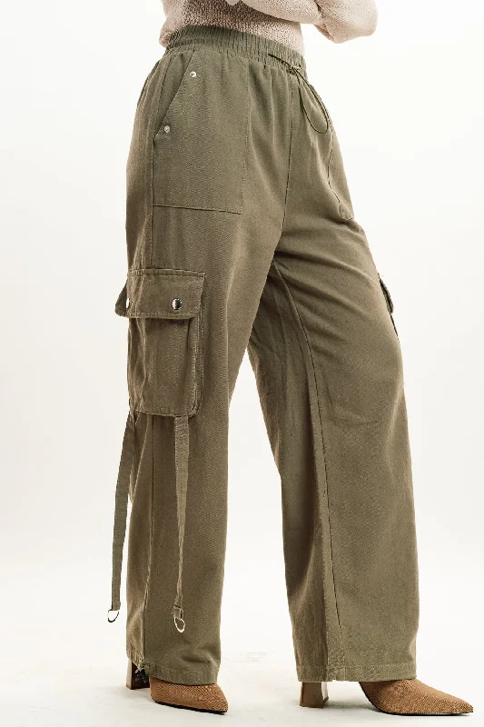 linen maroon pants -Grey Street Style Cargo Pant