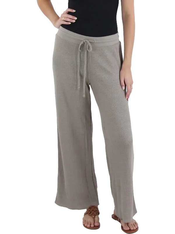 stylish maroon pants -Jaden Womens Waffle Thermal Straight Leg Pants