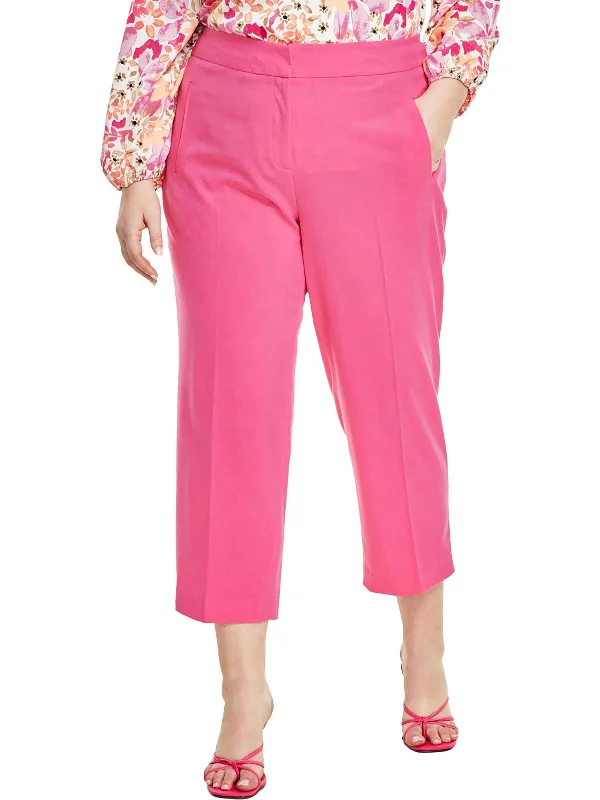 classic pink pants -Plus Womens Bi-r Polyester Straight Leg Pants