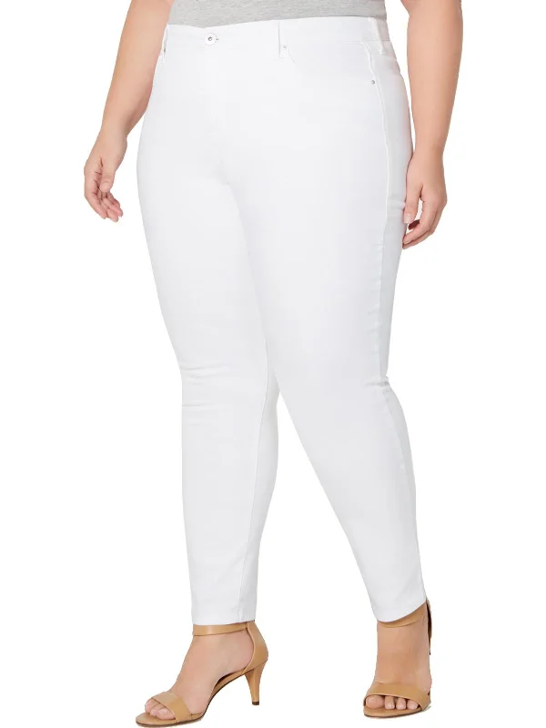 classic white pants -Plus Womens Denim Mid-Rise Skinny Jeans