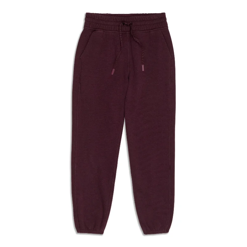 wide-leg maroon pants -Plush Times Jogger - Resale