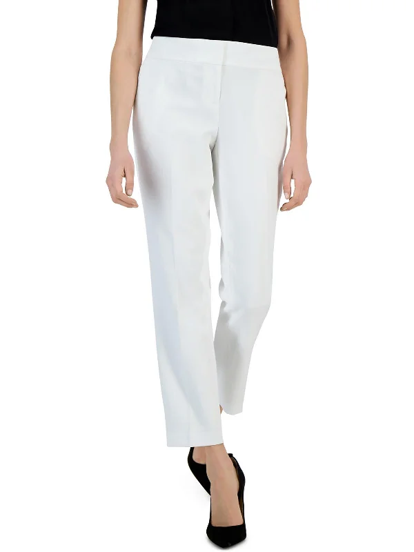 cargo indigo pants -Womens Crepe Solid Straight Leg Pants