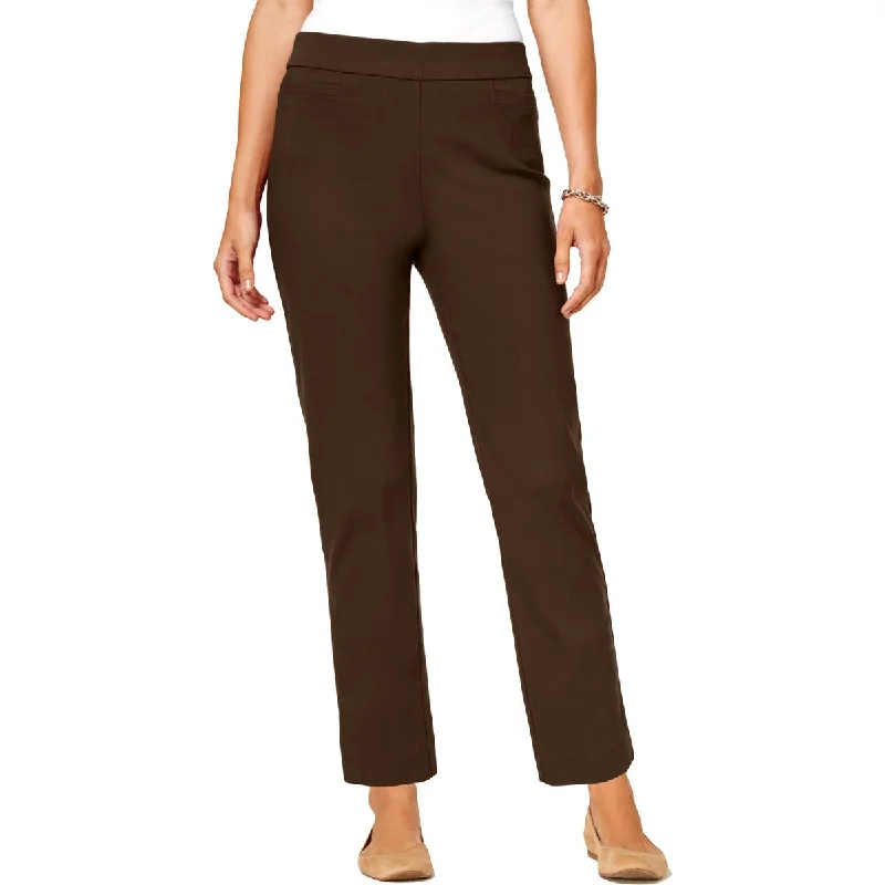 office green pants -Womens Modern Fit Pull On Ankle Pants