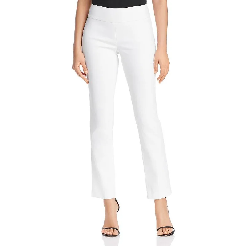 bright white pants -Womens Pull On Mid-Rise Straight Leg Pants