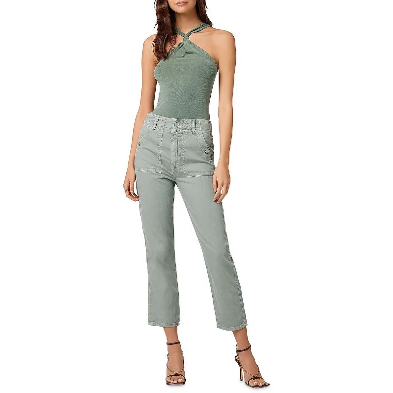 classic blue pants -Womens Twill High-Waist Ankle Pants